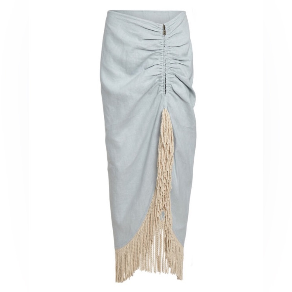 Just BEE Queen Fringe Linen Skirt Size S